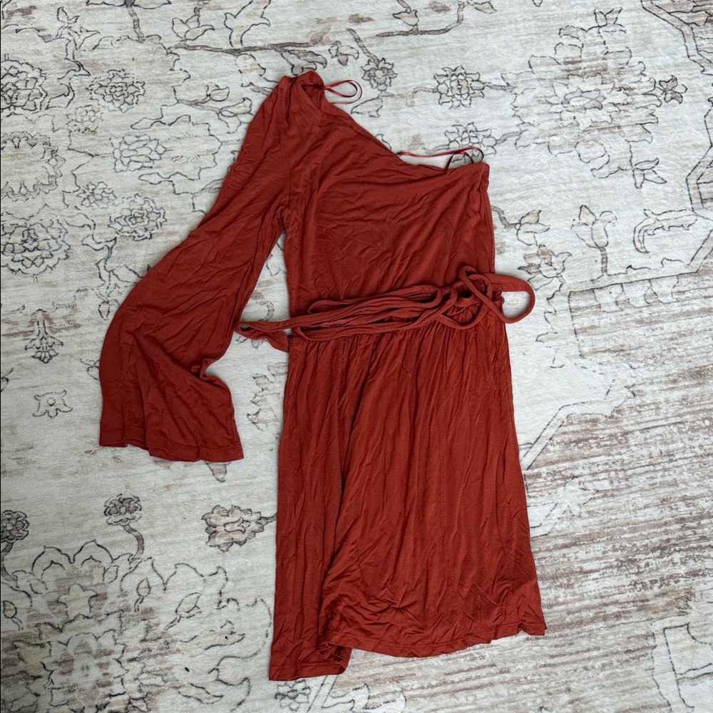 H&M One-Shoulder Rust Dress